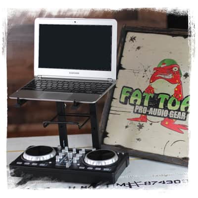 DJ Laptop Stand with Sub-Tray Shelf (2-PACK) by FAT TOAD | Folding Pro Audio Computer Tabletop Rack Stand for iPads, Mixers & Tablets | Portable PC Stand for Stage, Booth & Office image 13