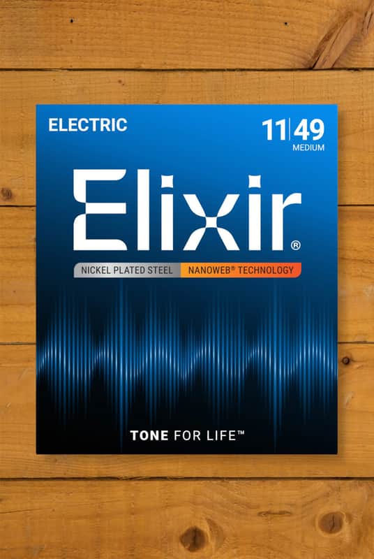 Elixir Nanoweb Coated Nickel Plated Steel Electric Guitar Strings - 11-49 image 1