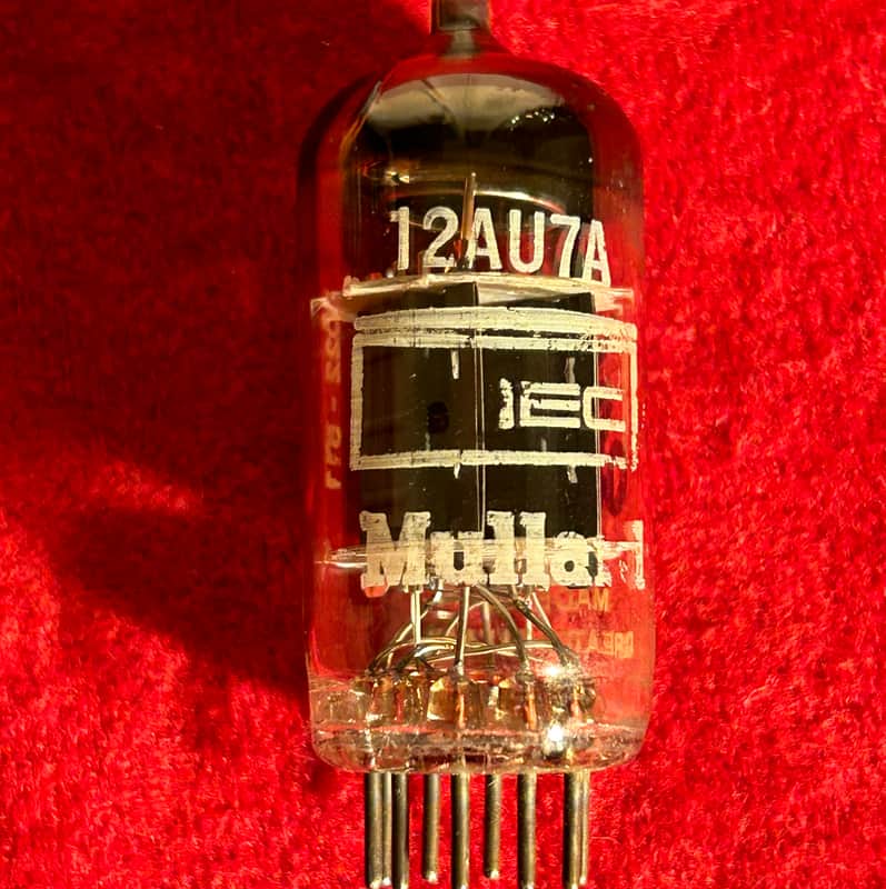 Mullard Vintage IEC 12AU7A/ECC82 single preamp/amplifier vacuum tube 1980s - Clear Glass image 1