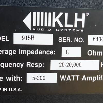 KLH 915B huge vintage stereo speakers w 15" woofers sealed acoustic suspension image 7
