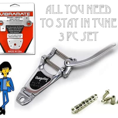 ALL U NEED W/ INSTALL HARDWARE! Bigsby B7, Vibramate V7, Allparts Roller Bridge 4 USA made, Gibson Les Paul Guitars image 1