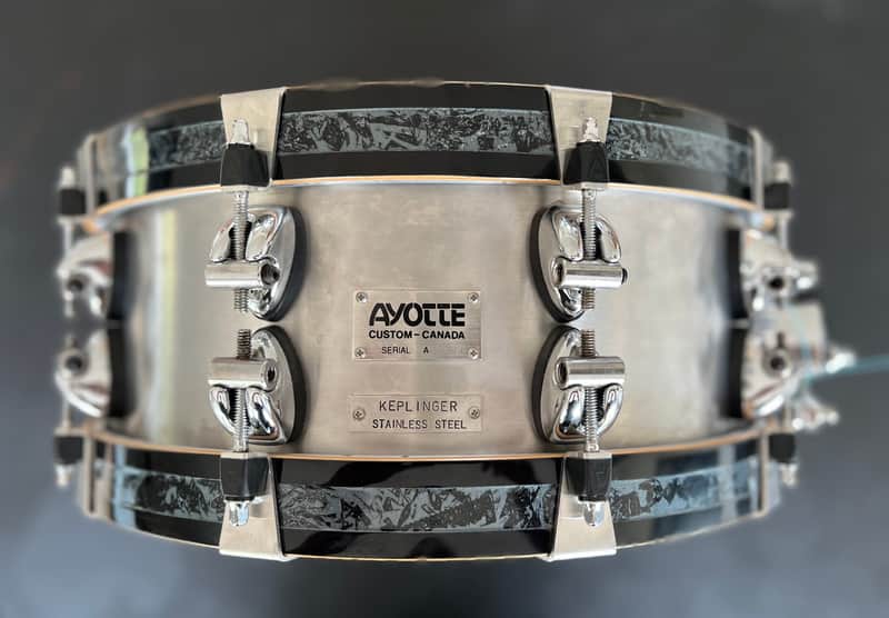 Ayotte Keplinger 14x5.5” Stainless Steel Snare Drum – Original Wood Hoops – Rare Finish - 1990s image 1
