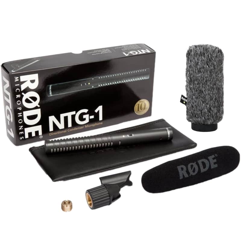 Rode NTG1 Shotgun Condenser Microphone with Rode WS6 Deluxe Shotgun Microphone Windscreen image 1