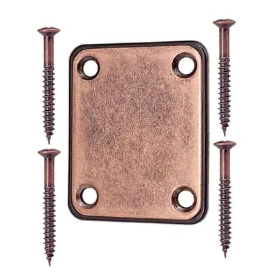 Antique Bronze Guitar and Bass Neck Plate with Screws image 1