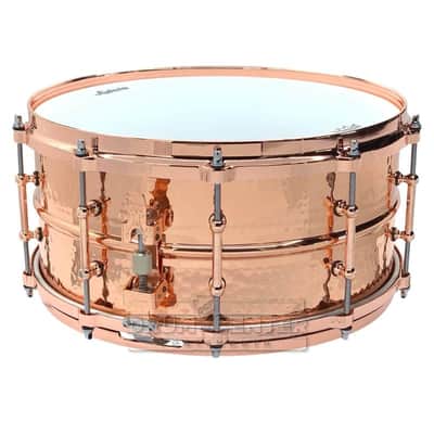 Ludwig LC662KTC Hammered Copper Phonic 6.5x14" 10-Lug Snare Drum with Copper Hardware, Tube Lugs 2018 - Present - Polished Copper image 2