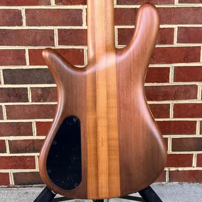 Spector USA NS-5XL, The Music Loft 30th Anniversary, Buckeye Burl Top, Reclaimed Redwood Body, Roasted Maple Neck, Roasted Birdseye Maple Fretboard, Ebony Inlays, Matching Headstock, EMG 40DCX Pickups, HAZ 9v, TSA Case image 7