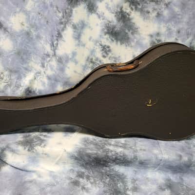 Vintage RARE 1950's Geib Black Pebble Tolex Purple Interior Soft Shell Acoustic Guitar Case image 7