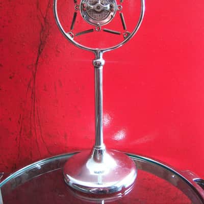 Vintage RARE 1930's Universal Model 10 carbon microphone chrome w Atlas stand image 1