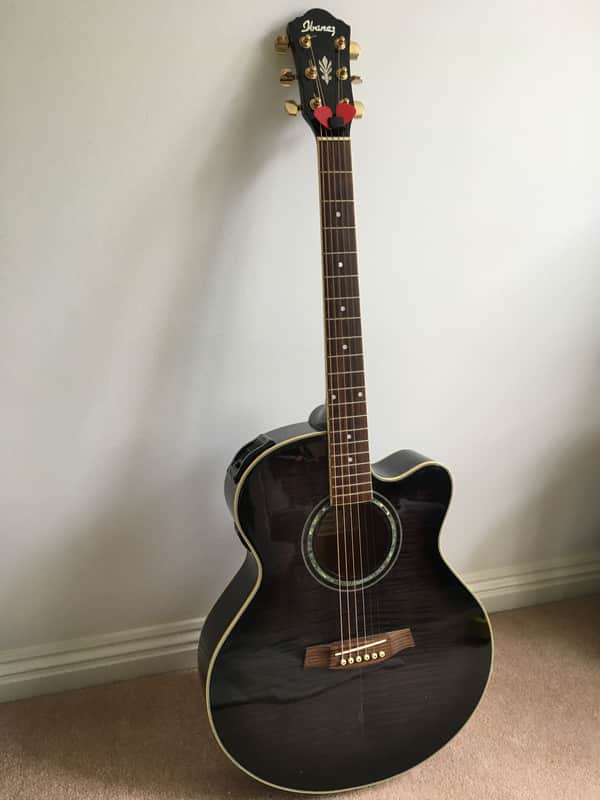 Ibanez AEL20 Black Transparent Sunburst Electro Acoustic - Hard