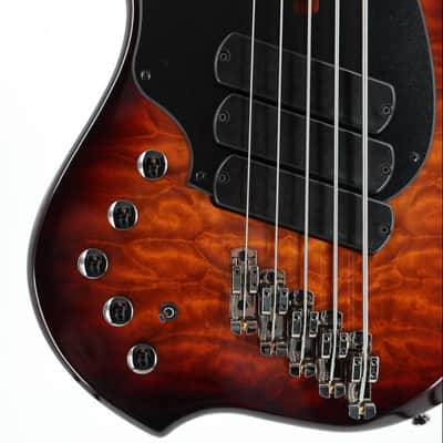 Dingwall Left-Handed Combustion 3X 5-String Multi-Scale Bass - 3-Pickup Quilt Top Vintageburst w/Maple Fretboard image 5