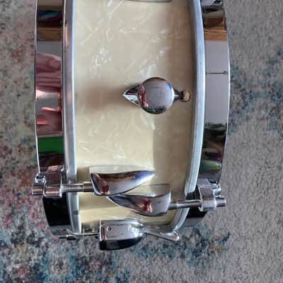 Vintage 1956 Sonor 12" Tonika Script Teardrop pearl pearloid white Snare drum Jazz fusion image 6