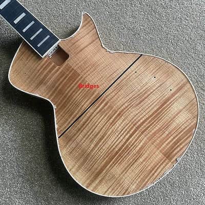 Custom Tiger Maple Top Guitar Mahogany Body and Neck, Rosewood Fingerboard Fretboard Set image 4