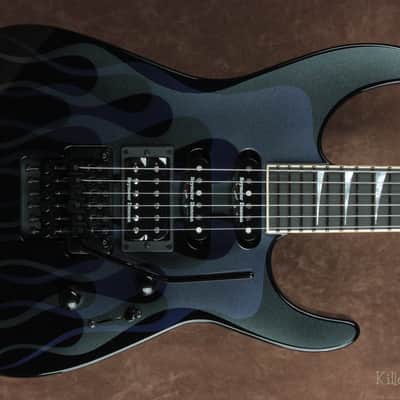 Jackson Custom Shop USA Soloist Stainless Frets 2019 Black Ghost Flames image 1