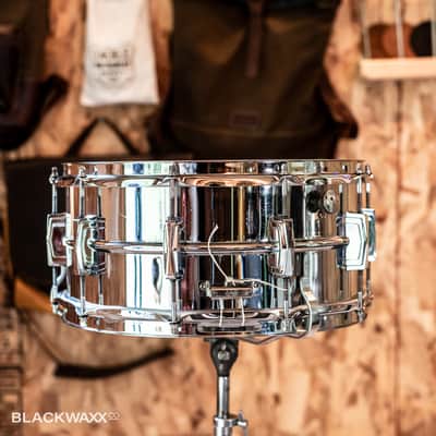 Ludwig Supraphonic - Vintage 6.5x14" 10-Lug - Pointed Blue Olive Badge - Bonham Snare image 7