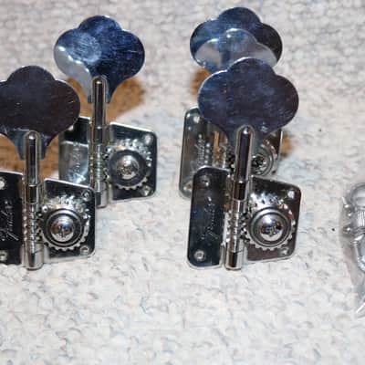 Vintage Original 1970s Fender Precision or Jazz Bass Chrome Tuner Set - No Tariffs image 2