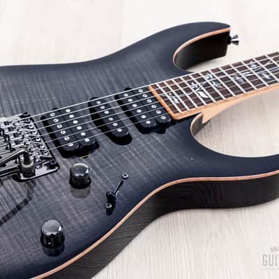 2019 Ibanez J Custom RG8570Z HSH AAA Flame Top Black Rutile w/ Tree of Life Inlay, Case & CoA image 6