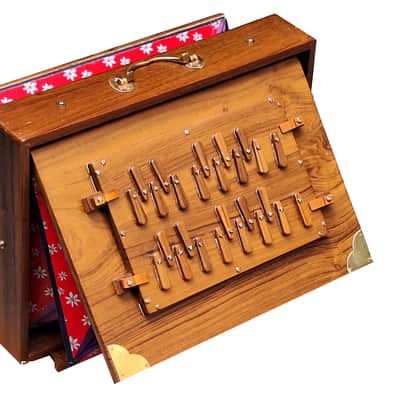 2 Octave Shruti Box Premium Teak Wood Indian Drone Instrument 440Hz image 2