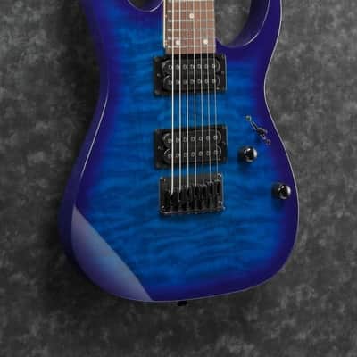Ibanez GRG7221QATBB GIO RG 7str Electric Guitar - Transparent Blue Burst image 3
