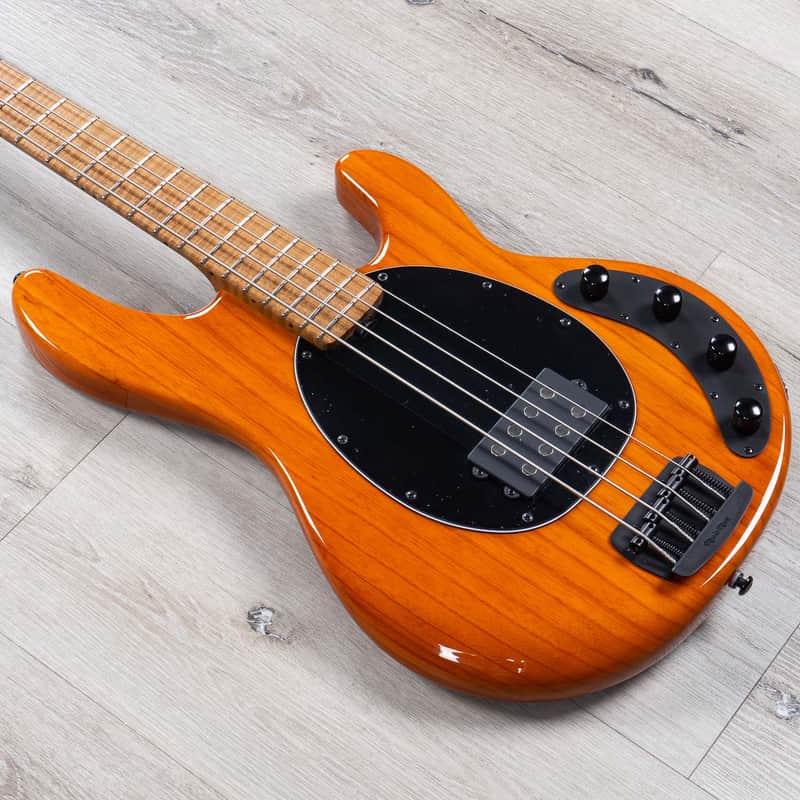 Ernie Ball Music Man StingRay Special 4-String H Bass, Trans Amber, Flame Maple image 1