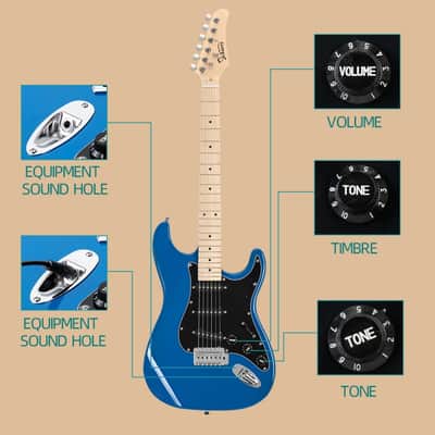 Glarry GST Electric Guitar w/20W Amplifier Sky Blue image 6
