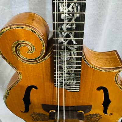 Mandolin Handmade by Blueberry, 8 String Wood Celtic Motif Mandolin,Custom Handcrafted Wooden,Steel String, Beautiful Sound, Hard Case Incl. image 13