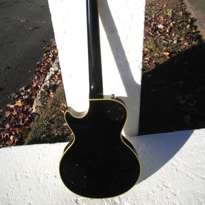 Samick LP Custom Style Guitar, 1990's, Japan,  Black, Gold Hardware, Gig Bag image 7