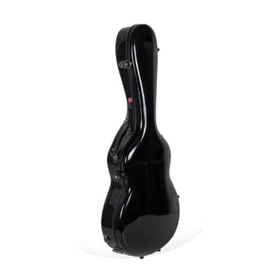 Crossrock Fiberglass Case fits 12-Fret 000/OM Acoustic Guitars, with Accessory Compartment, Backpack Straps, TSA Lock-Black (CRF2020-00012BK) image 6