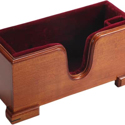 Handcrafted Solid Wood Violin & Bow Stand, Red Velvet Lining, Elegant Display image 2
