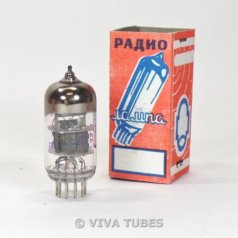 NOS NIB Soviet Era Russian 6N23P-EV = 6922 6DJ8 Silver Shield Vacuum Tube E88CC image 1