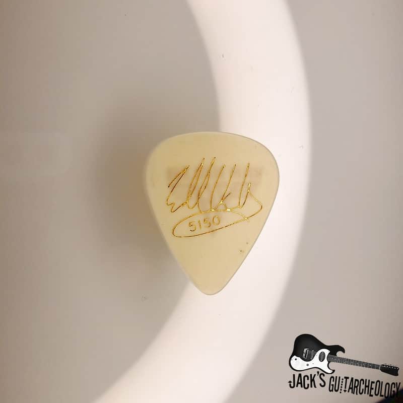 1989年 Van Halenツアープログラム+Eddyのギターピック＋半券 Authentic Eddie Van Halen Pick from 5150 Tour (1986-1988, White