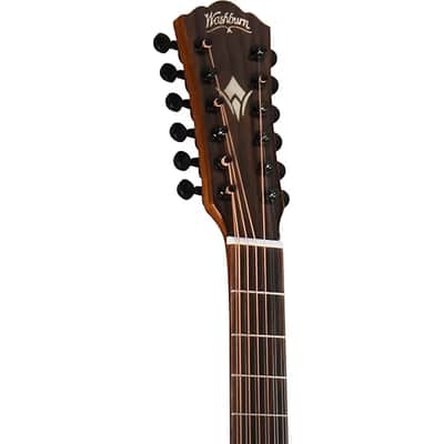 Washburn WCG15SCE12 Comfort Series Solid Spruce Top Mahogany 12-String Acoustic-Electric Guitar image 8