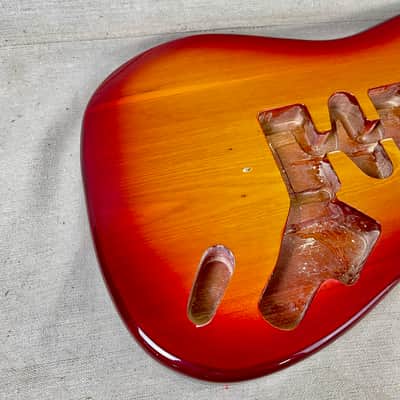 Super Stratocaster Body Cherry Sunburst Guitar Hardtail image 3