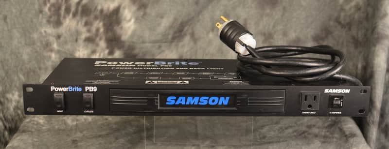 Samson  PB9 Power Brite Distribution Conditioner Single Space Rack Rider w Pull Out Light image 1