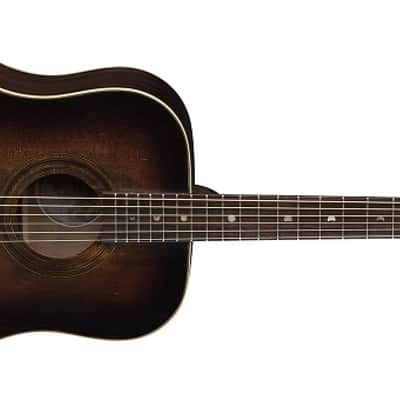 Luna Art Vintage Dreadnought Cutaway Acoustic-Electric Guitar Distressed Vintage Brown image 2
