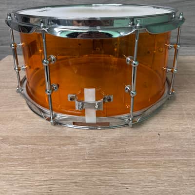 Pork Pie Pig Lite Acrylic Snare Drum Amber Orange 13 x 7 in #3183 image 4