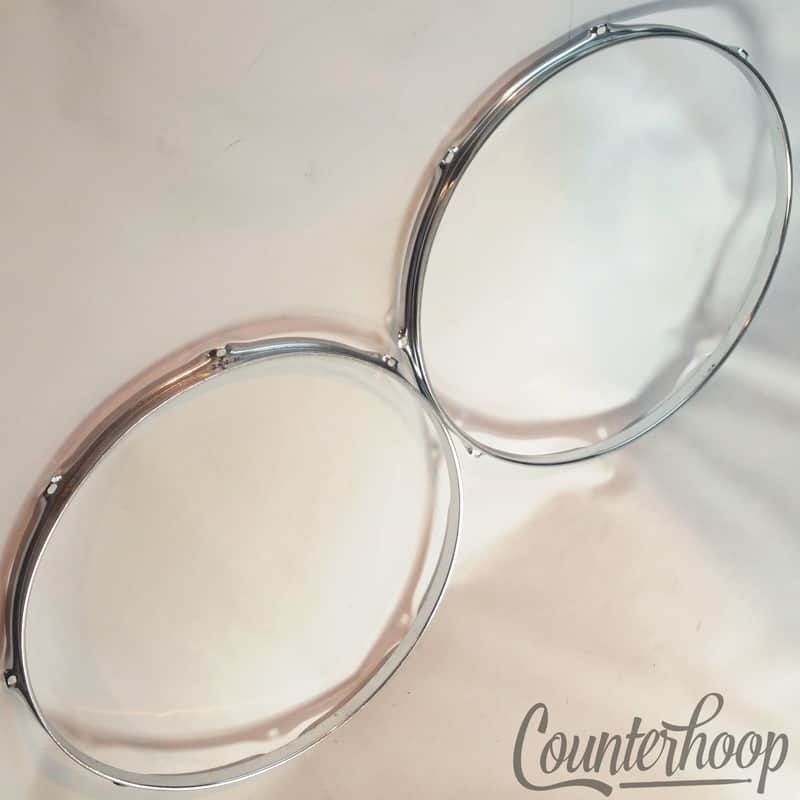 *Ludwig 2x 16" Floor Tom Drum Batter/Resonant Rims/Hoops 8Lug Vintage 70s Chrome image 1