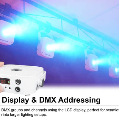 Rockville 4 PACK MINI RF1 V3 White DJ Par Wash Up Lights+Bag+RF+APP+Wireless DMX image 6