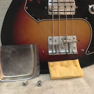 National EG467-2B / Silvertone 1490 Electric Bass 1960's Sunburst Japan + Case Super Clean! image 14