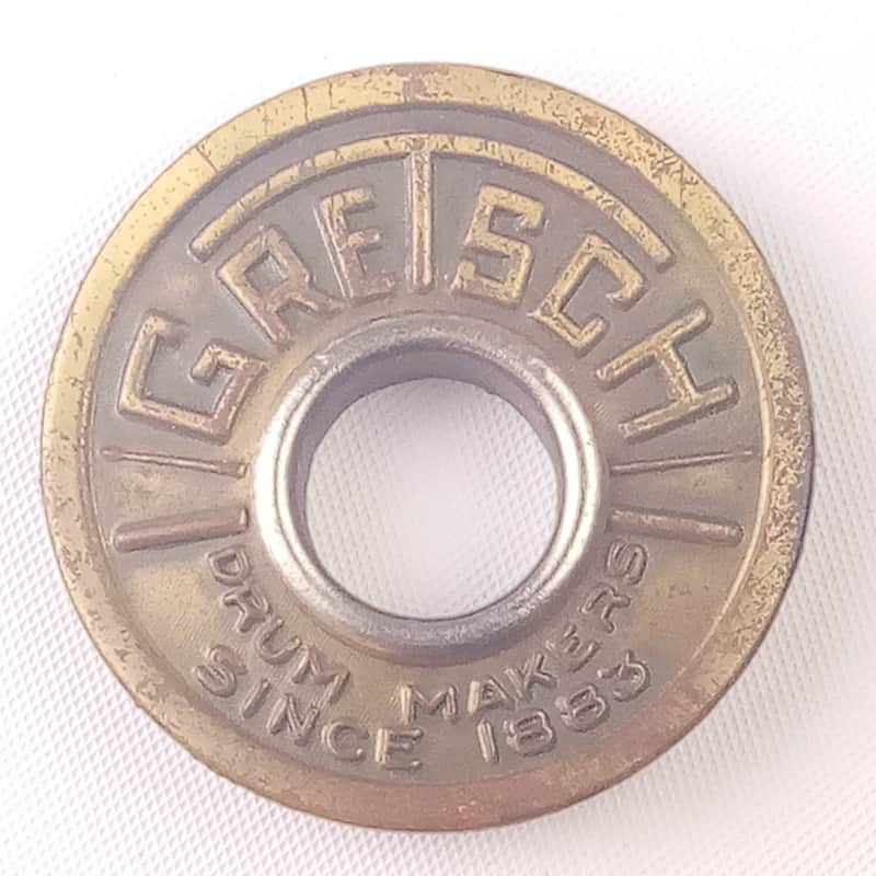 Gretsch Bass Drum Round Badge Skinny Sticks +Makers Mark Broadkaster 30s-40s USA image 1