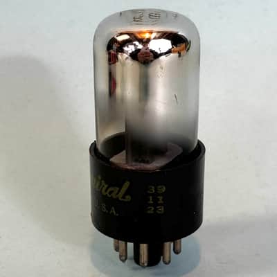 1959 Sylvania 6SN7GT Vintage Admiral Black Plate Chrome Top Tube! T548 image 2