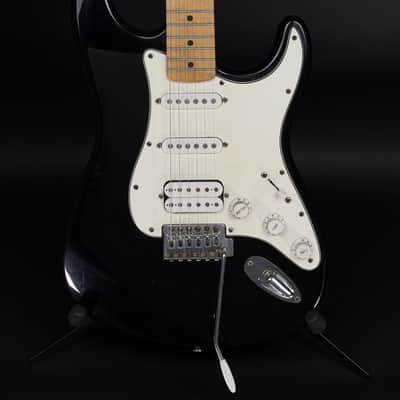 1998 Squier Fat Strat Maple Neck - Black image 2