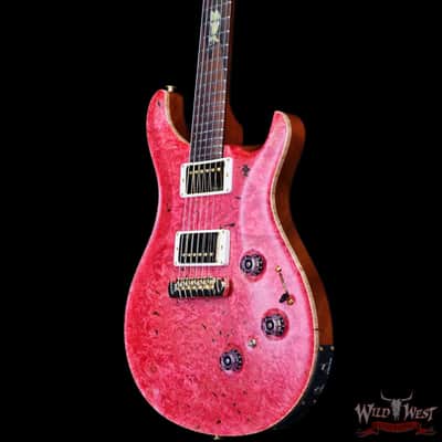 Paul Reed Smith PRS Private Stock # 11317 Custom 24 Piezo Stoptail Maple Burl Top Madagascar Rosewood Fingerboard Bonnie Pink 7.80 lbs image 2