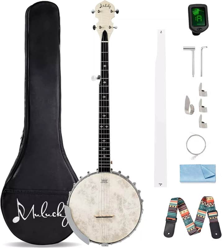 5-String Full Size Open Back Banjo with Adjustable Maple Body and Remo Head Bild 1