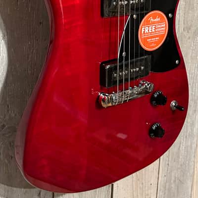 New Squier Paranormal Strat-O-Sonic - Crimson Red Transparent, Support A Brick and Mortar Store, Shop Here! image 3