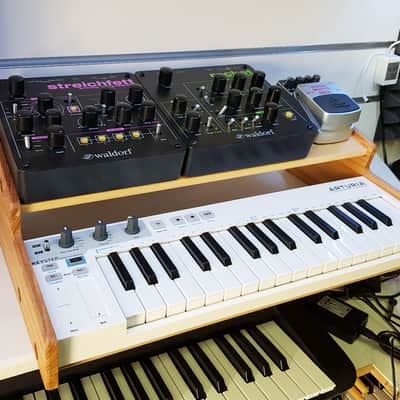Solid Oak Arturia Keystep with Additional Shelf for Synths Effects Etc image 2