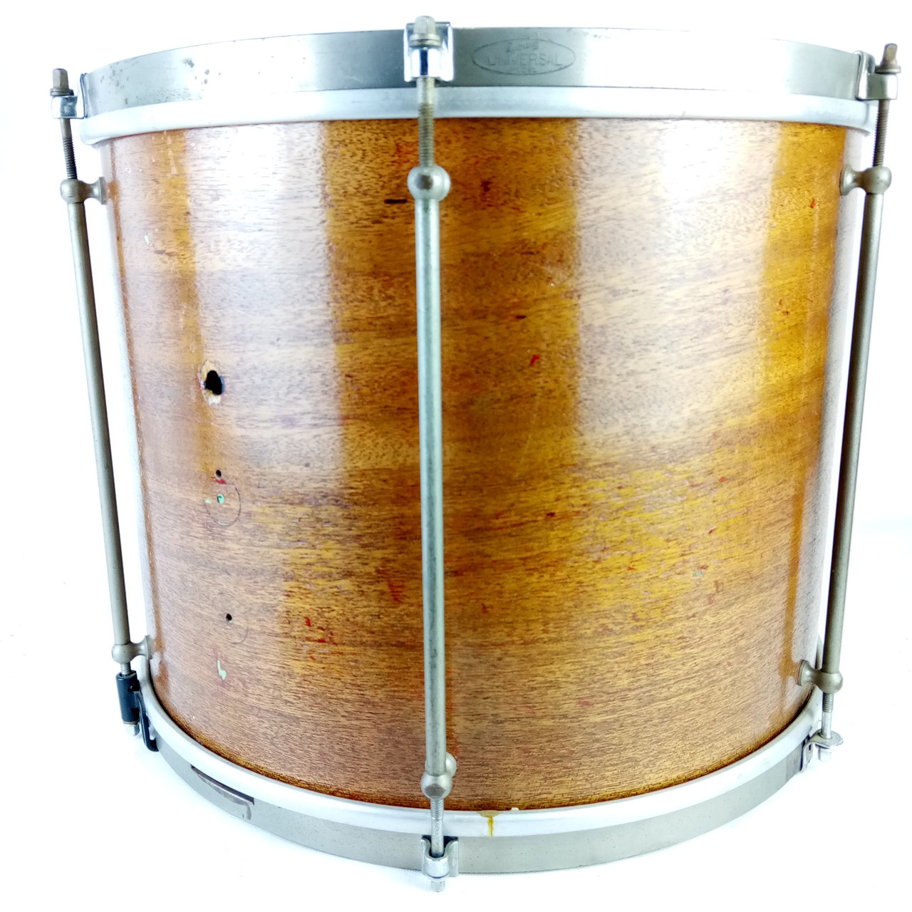 Ludwig 12x15"Universal Marching Snare Drum Tenor Tom Vintage30s 3ply Mahogany US — main photograph