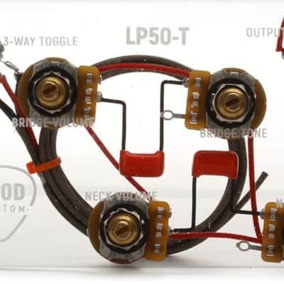920D Custom Les Paul Wiring Harness with 3-way Switch and 4 Long Shaft Pots image 2