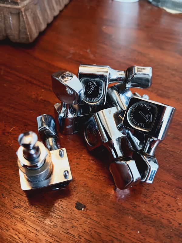Schaller W Germany Tuners 2 prong stratocaster telecaster 70s 80s chrome image 1
