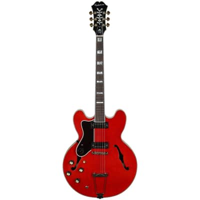 Epiphone Masterbilt Gem Archer Sheraton Left-Handed Electric Guitar, Cherry, with Case image 4