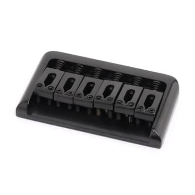 Musiclily 6 String Non Tremolo Electric Guitar Bridge Saddle for Fender Strat Tele Guitar, Black image 1